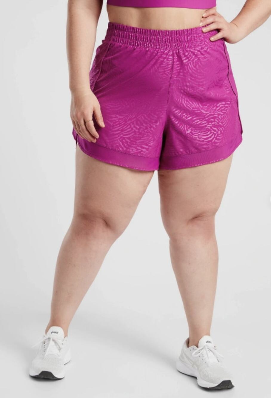 Athleta Plus Printed Mesh Racer Run Shorts 4" Inseam in Fiji Magnolia Size 2X